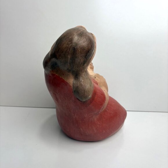 Taller Amerindio Handcrafted Chile Clay Figurine Mother Holding Child Folk Art - Picture 6 of 9